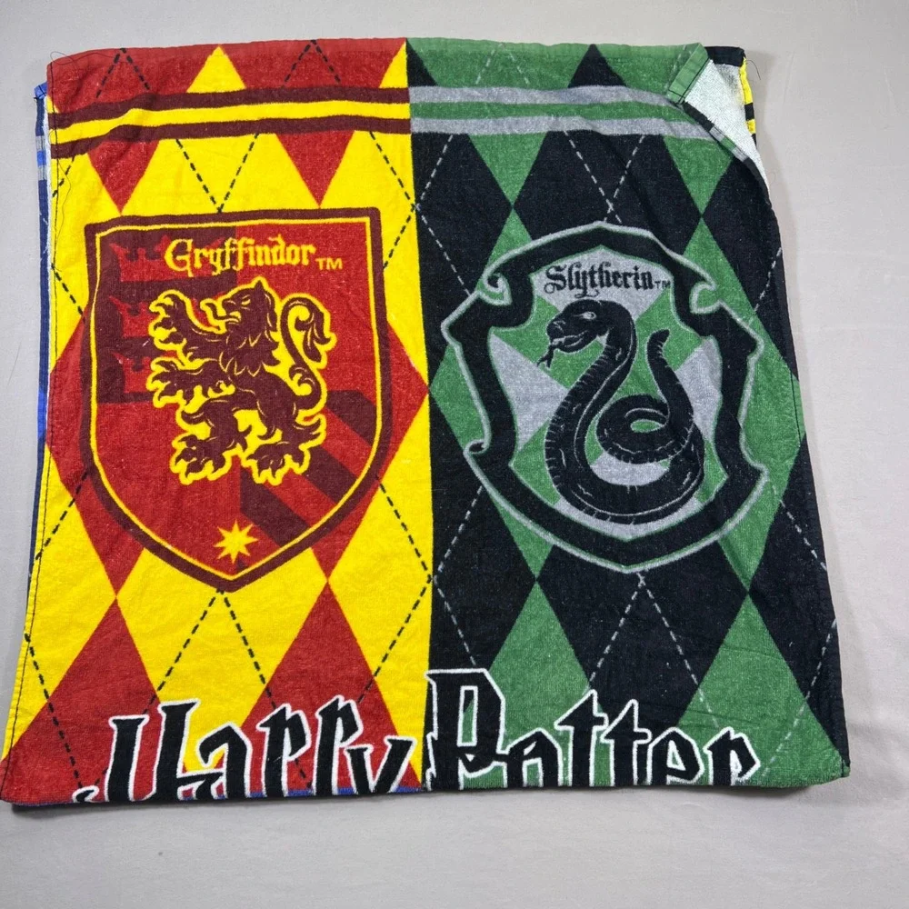 Harry Potter Hogwarts Houses Beach Towel Gryffindor Slytherin Ravenclaw 24x54